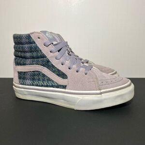 Womens VANS Sk8 Hi Purple Plaid Tweed High Top Sneakers / Size 5